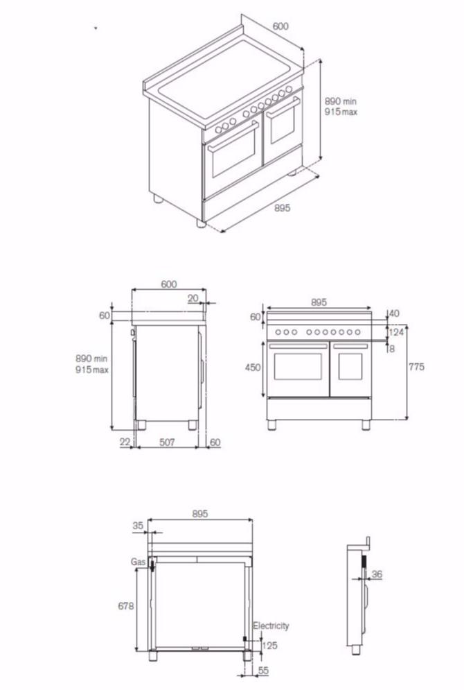 Bertazzoni Профессиональная отдельно стоящая кухня Professional Pro90 5 mfe d xe - Вид №1