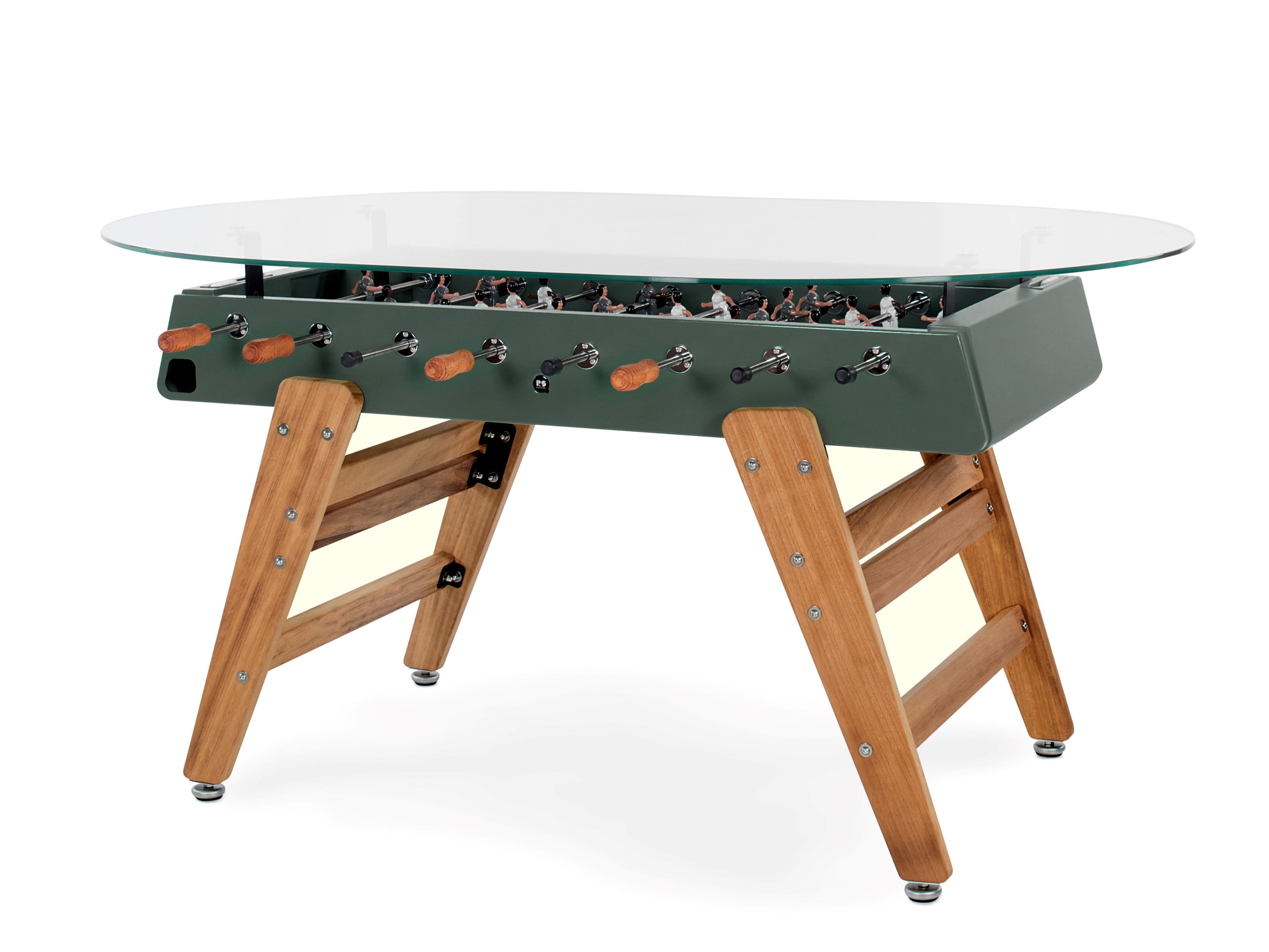 Овальный обеденный стол из стали и ироко со стеклянной столешницей RS Barcelona RS3 WOOD ARCH-00034979 - Вид №5