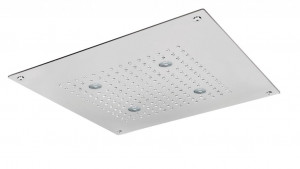 888 / C4QPR ХРОМОТЕРАПИЯ / ХРОМОТЕРАПИЯ 400x400 мм. стальной квадратный потолок душевая лейка с функцией дождя и хромотерапией с сенсорным управлением для активации хромотерапии. Bongio Wellness