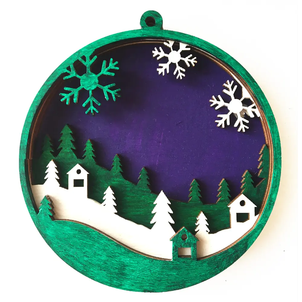 Набор для творчества Елочная игрушка Зимний пейзаж 10x10 см дерево Santreyd STLM-2190678