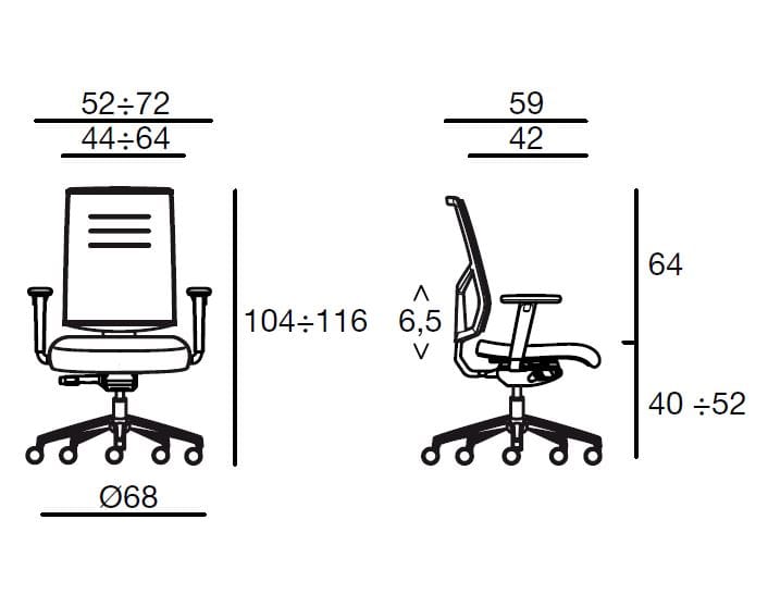 Операционный офисный стул с подлокотниками 5 спиц Sesta Sax Air ARCH-00057877 - Вид №1