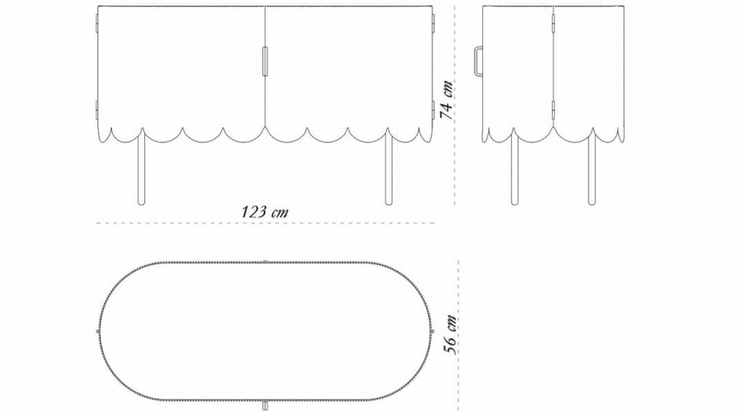 Scarlet Splendour Буфет металлический с распашными дверцами Strings sun-id-1350635 - Вид №4