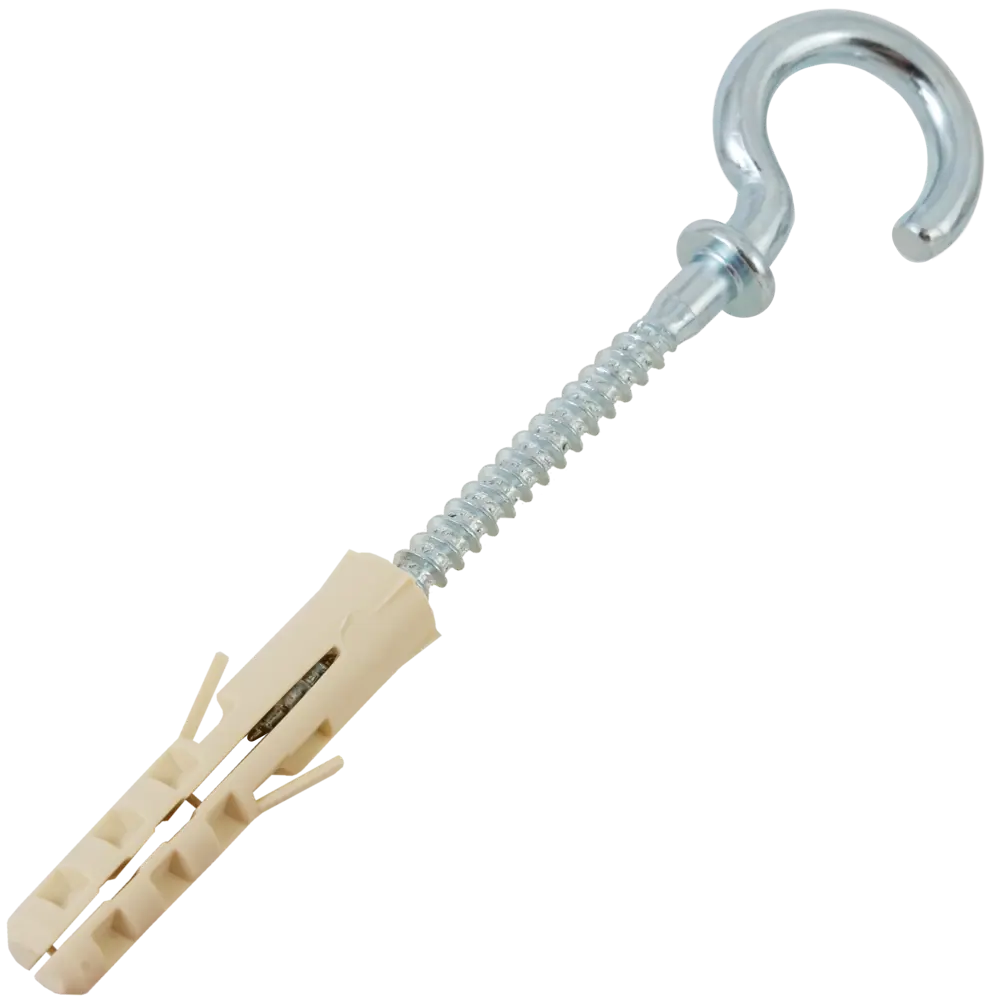 Крюк-полукольцо с манжетой 4.5x85 мм, сталь оцинкованная, 2 шт ЕВРОПАРТНЕР STLM-2030182