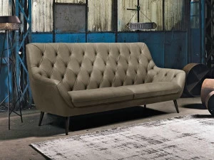 Max Divani 2-местный кожаный диван с тафтингом Grace