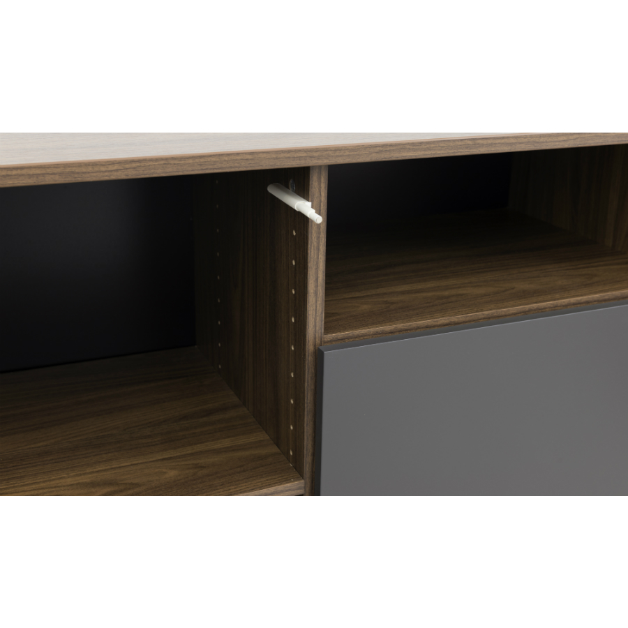 Шкаф Tenzo Daxx, 161х56х43 см, меламин/металл, серо-коричневый 7170334 - Вид №10
