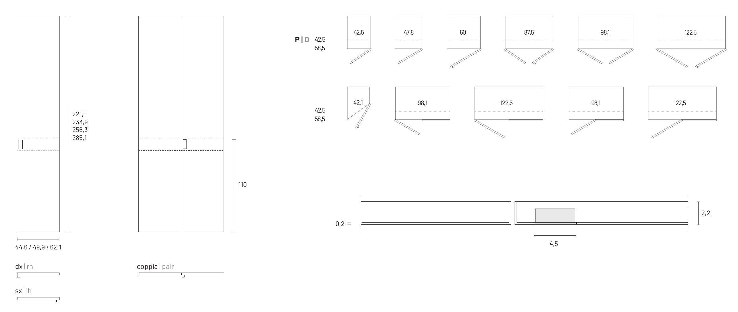 Секционный шкаф с откидной створкой из кожи Dall'Agnese Wardrobe Collection ARCH-00134102 - Вид №3