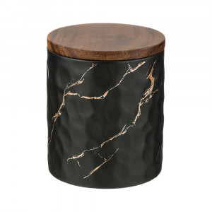 412-111 Посуда фарфоровая Банка ля сыпучих продуктов коллекция золотой мрамор Lefard