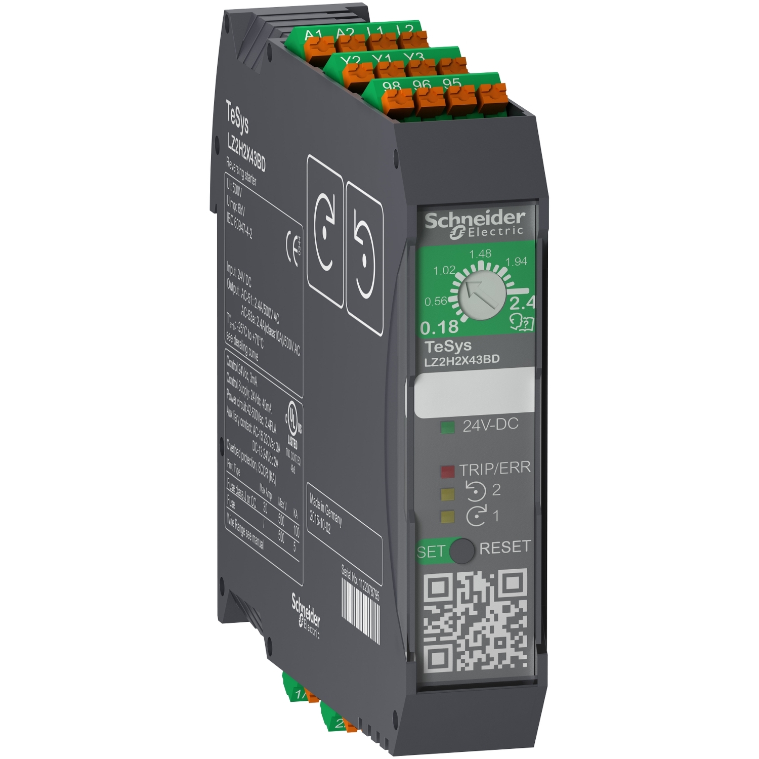 LZ2H6X53BD Пускатель реверсивный H 1.5-6.5А 24В DC пружинные зажимы Schneider Electric TeSys 