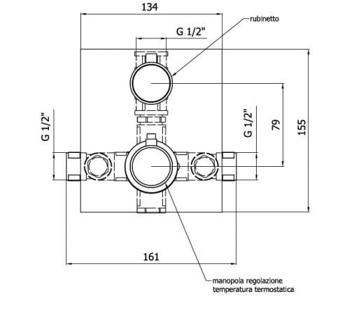 Встраиваемый термостатический смеситель для душа с 2 отверстиями Thermomat Thermo-mix ARCH-00077479 - Вид №2