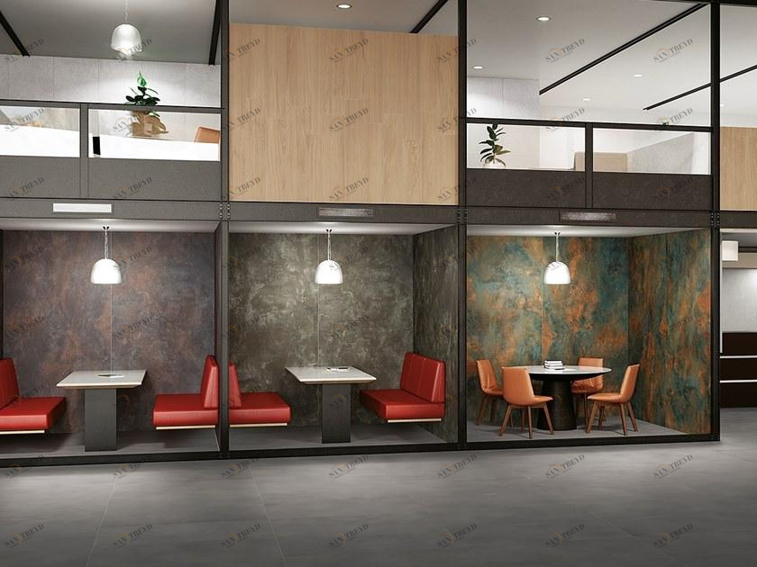 Ceramiche Caesar Стены / напольная плитка из керамогранита под металл Relate sun-id-1456064