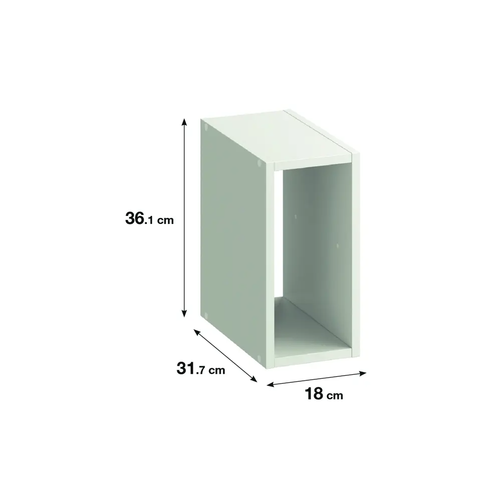 Стеллаж Spaceo KUB 1 секция 18x36.1x31.7 см ЛДСП цвет белый STLM-2199081 - Вид №1