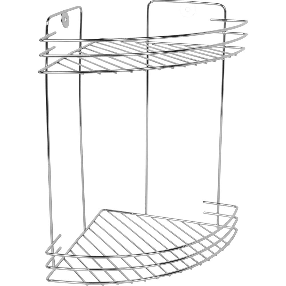 Полка для ванной комнаты Аквалиния двухъярусная угловая металл W2672C STLM-2158453
