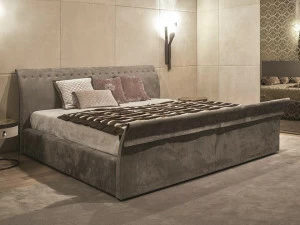 Longhi Двуспальная кровать из ткани с мягким изголовьем Loveluxe 2015 – regency collection W 830