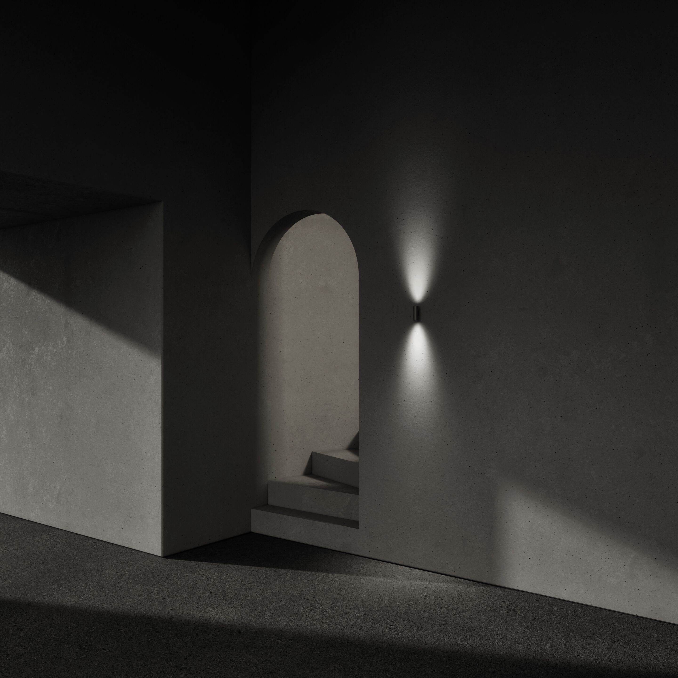 Анодированный алюминиевый светодиодный наружный настенный светильник PUK NANOWALL ARCH-00116188 - Вид №1