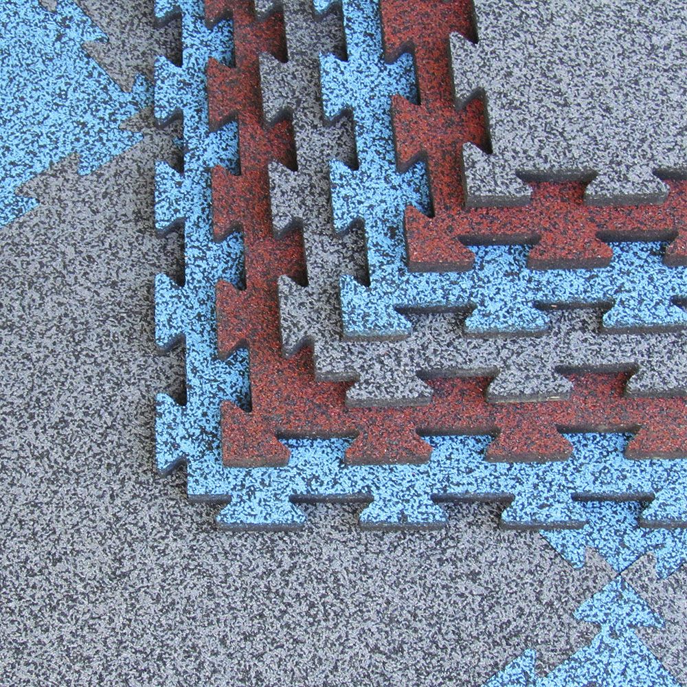 Плитка с соединением "Ласточкин хвост" красная. Резиновое покрытие ЭКОПРОФИТ ПЛхКр001 - Вид №2