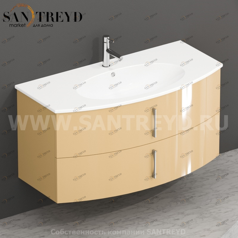 MDMC10Y014 Тумба с двумя ящиками 100 см бежевая Globo 4ALL Италия Ceramica Globo