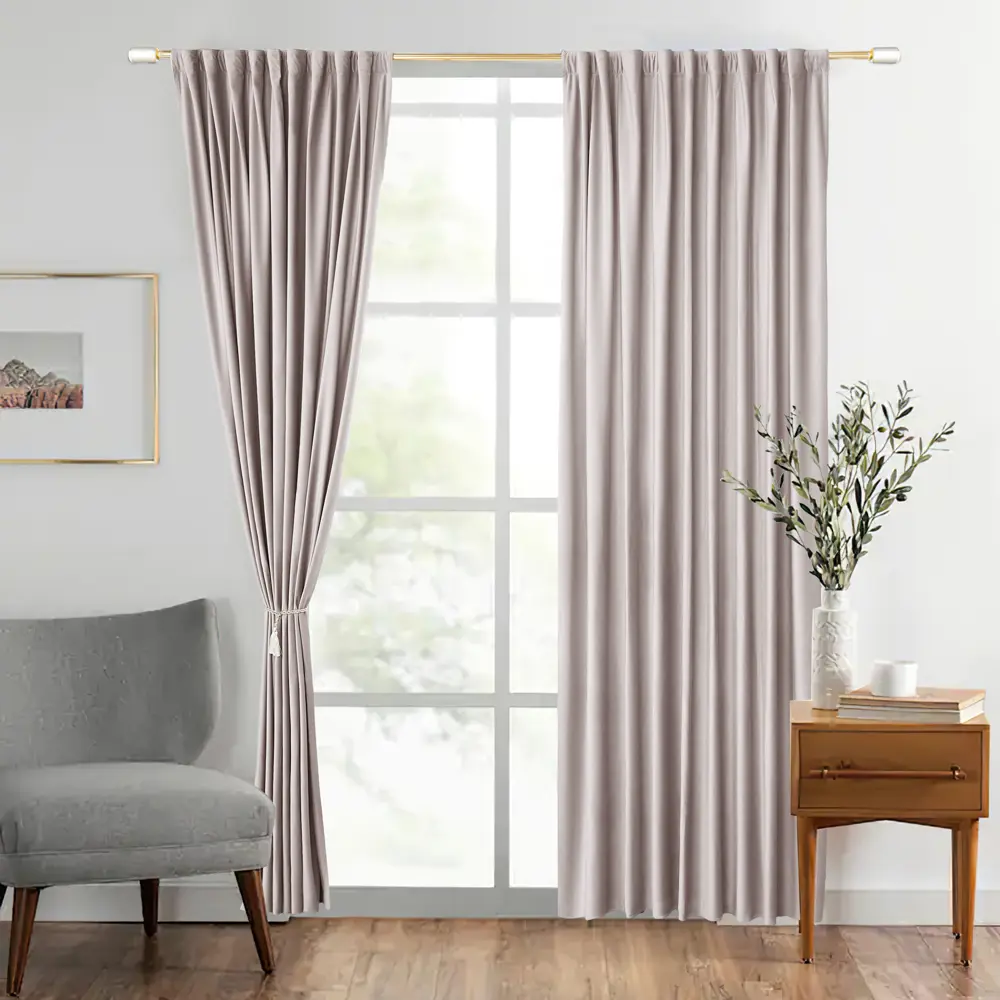 Ткань Santreyd Velvet для штор серо-бежевый Fossil 280 см 89353516 STLM-1031913 - Вид №2