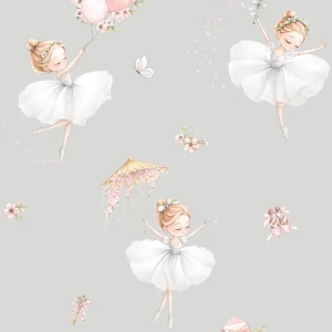 Обои флизелиновые Артекс Балерины серые 1.06 м 11498-02