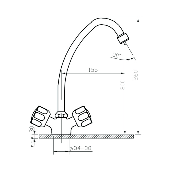 022 Doria  Смеситель для кухни  ARGO kran 022doria - Вид №1