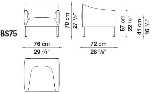 B&B Italia Project Кресло из ткани с подлокотниками Bankside sun-id-1508203 - Вид №3