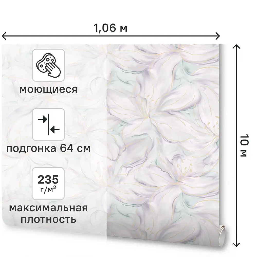 Обои флизелиновые Wallsecret Blanche мятные 1.06 м 8935-27 STLM-2197661 - Вид №2