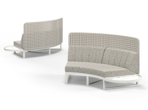 Изогнутый модульный садовый диван с высокой спинкой