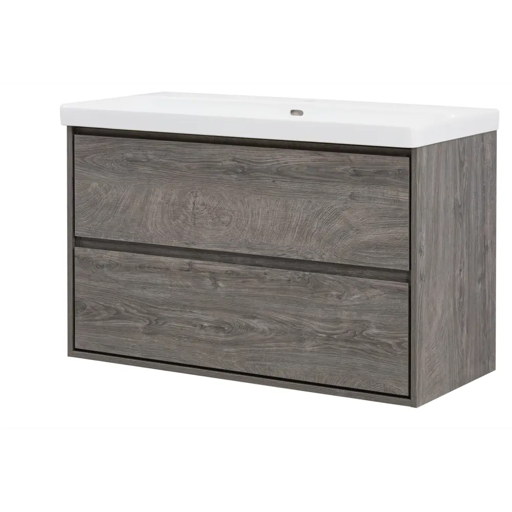 Тумба под раковину KONSENSA Мокка 2.0 подвесная 105 см цвет серый дуб STLM-2172011 - Вид №1
