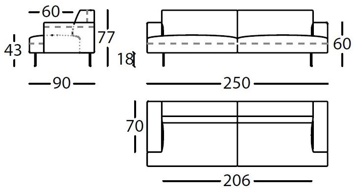 Sancal 4-х местный кожаный диван sun-id-1400716 - Вид №3