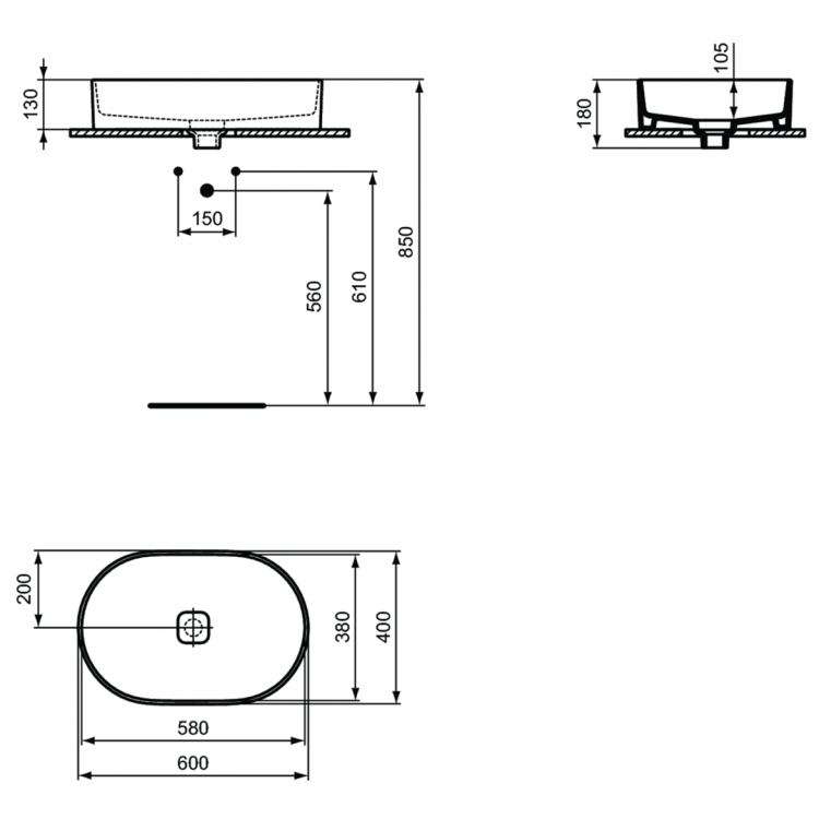 T298101 Раковина 60 см Ideal Standard STRADA II - Вид №13
