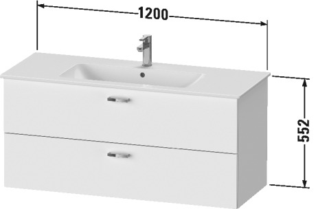 XB612305252 Тумбочка подвесная XBase #XB6123 1200 x 475 мм Европейский дуб, декор Duravit  - Вид №1