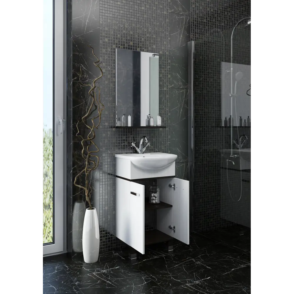 Зеркало «Элеганс» с полкой 50x72 см цвет светлое дерево Santreyd STLM-2197725 - Вид №3