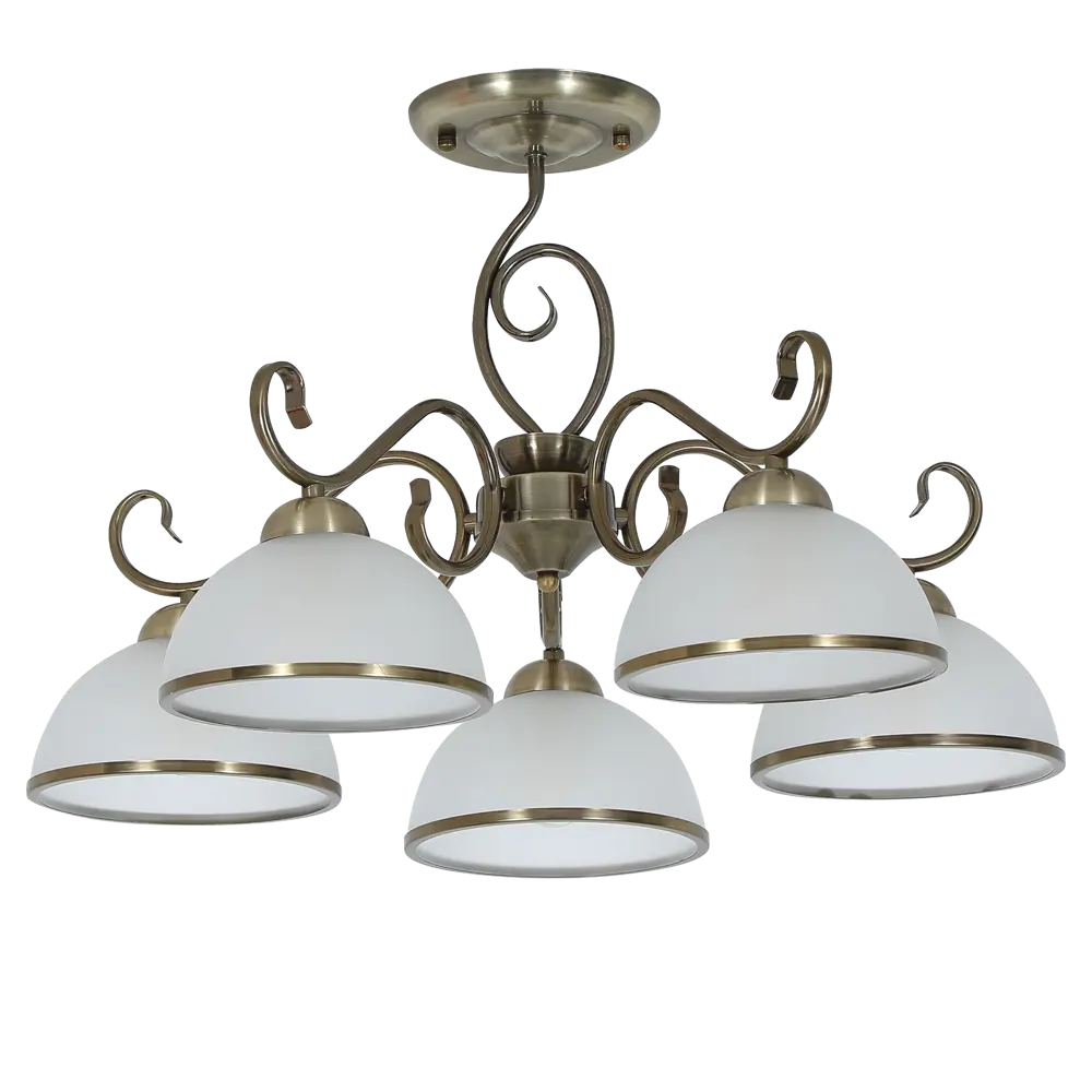 Люстра на штанге Palatino 5 ламп 20 м² цвет бронза SCHAFFNER STLM-2024884 - Вид №2