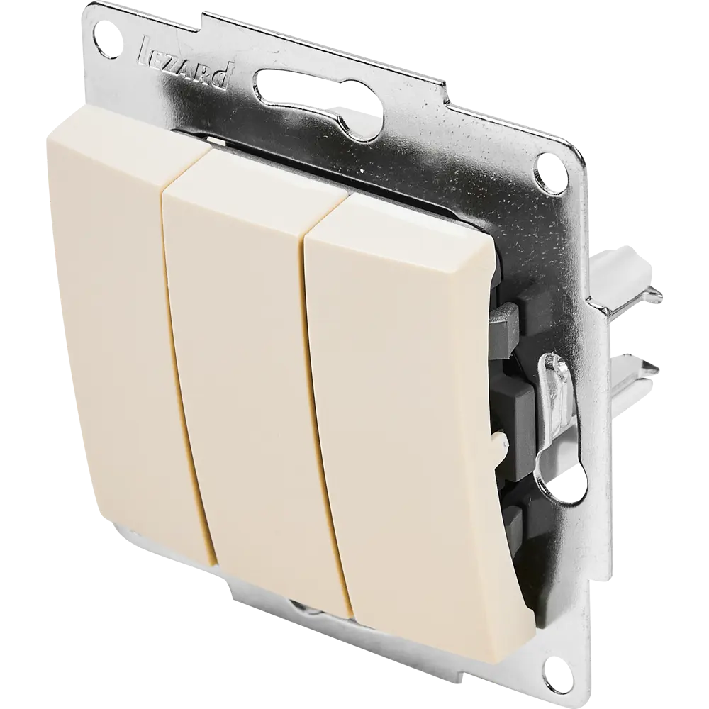 Выключатель Lezard Karina 3 клавиши цвет кремовый STLM-2167074