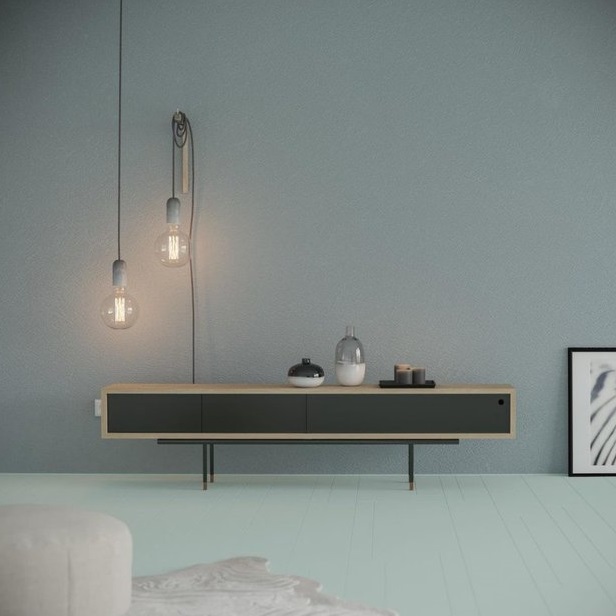 Тумба под телевизор длинная серая Long new BRAGIN DESIGN  256522 Серый  - Вид №1