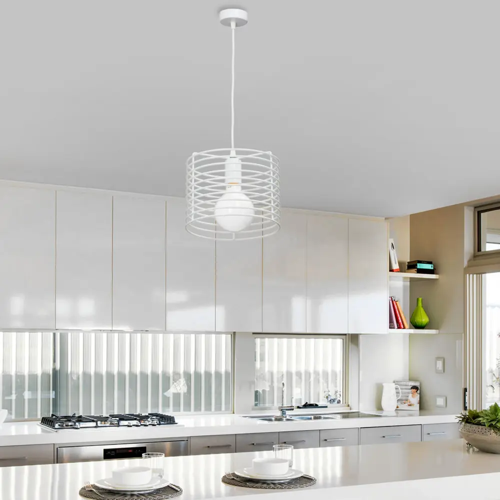 Подвесной светильник Vitaluce Vakero white 1 лампа 3м² Е27 цвет белый глянцевый STLM-2132810 - Вид №11