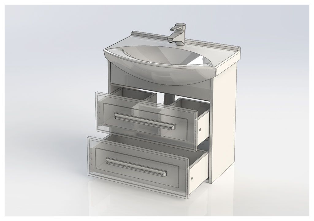Тумба с раковиной Aquanet Остин 65 дуб сонома/белый 0020091000177677 - Вид №4