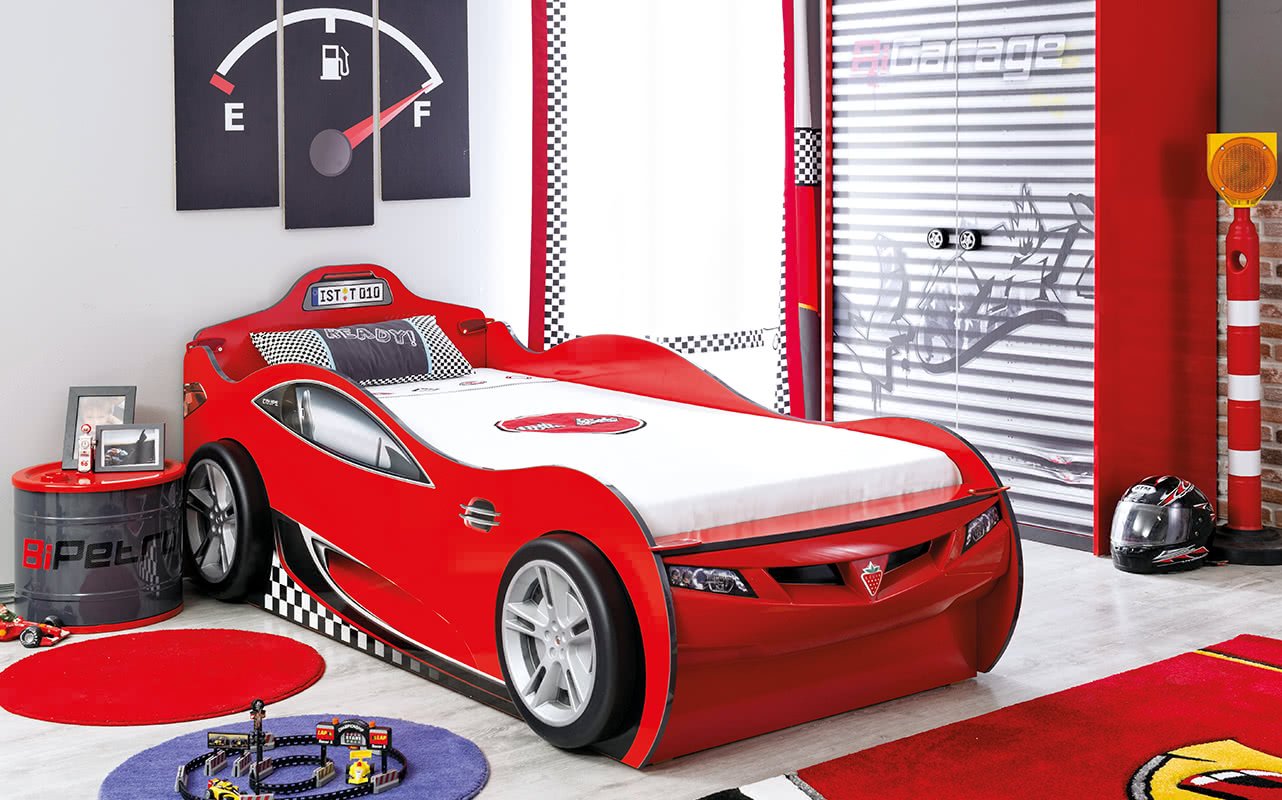 Кровать-машина 90х190 см красная Coupe CILEK RACE CUP 00-3832322 Красный Santreyd  - Вид №3