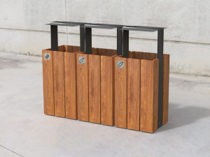 Деревянная корзина для мусора с крышкой