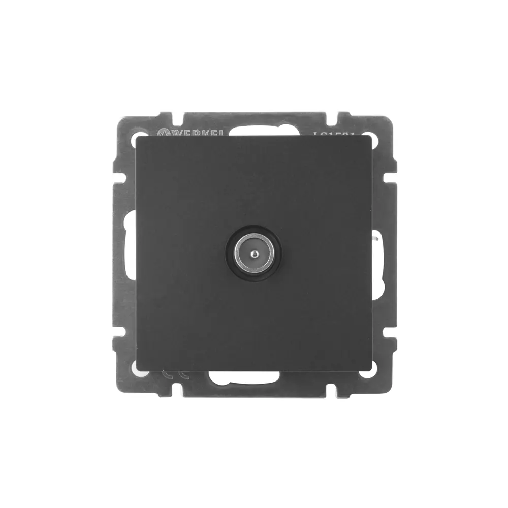 Розетка телевизионная проходная Werkel цвет черный матовый Встраиваемые механизмы STLM-2145958