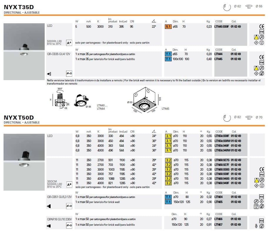 Регулируемый встраиваемый прожектор Lucifero's NYX TRIMLESS ARCH-00129813 - Вид №8