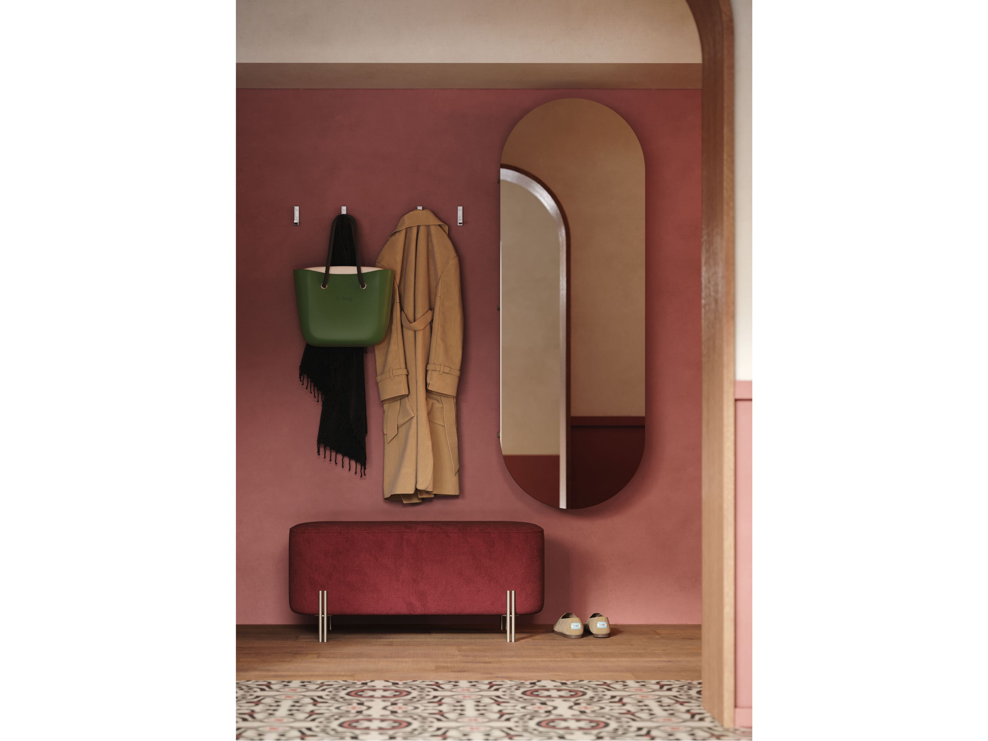 Мебель для прихожей в меламинированном стиле с зеркалом Giessegi день за днем ARCH-00080883