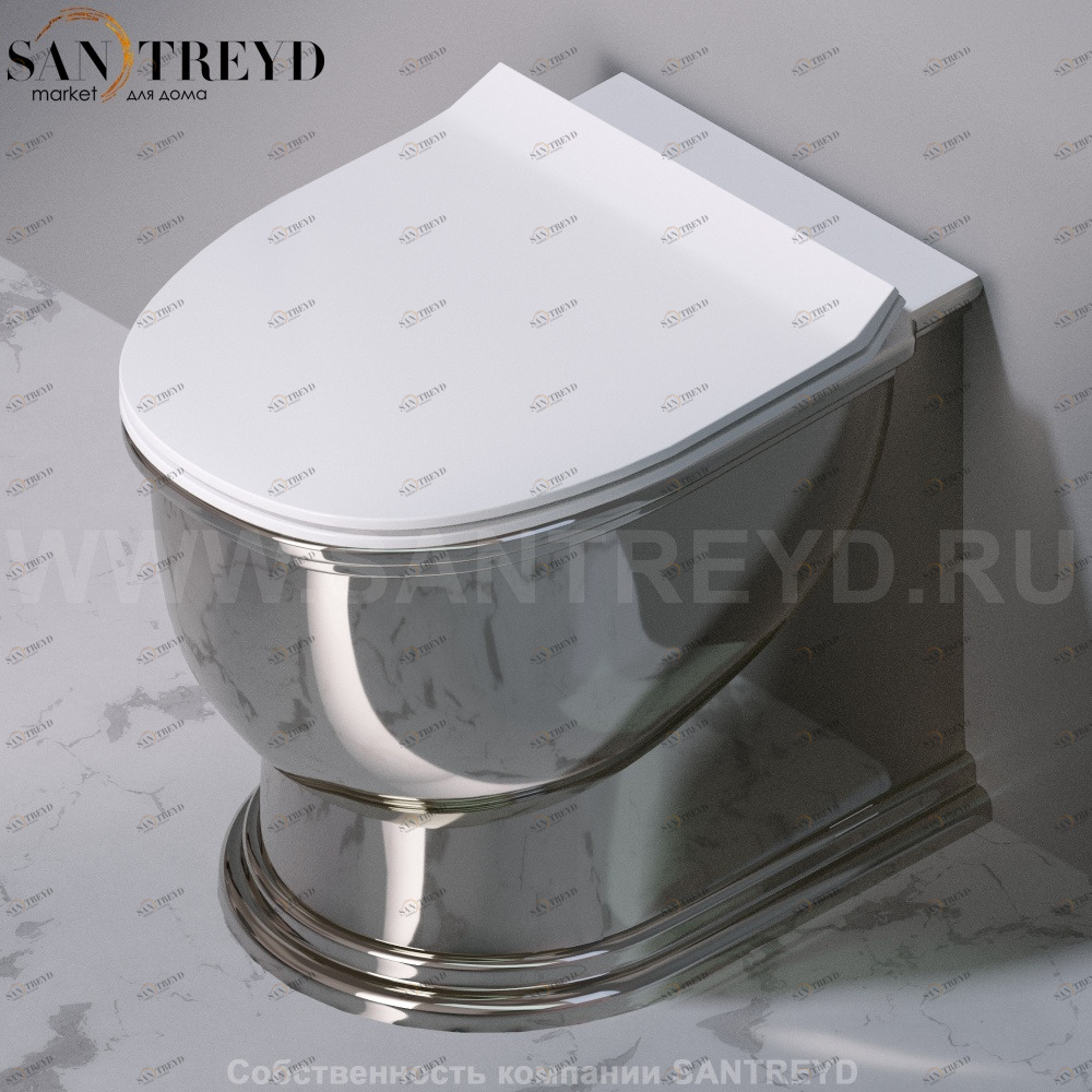 S581T0R0V6.251 Приставной унитаз напольный Хромированный A. e T. Italia PRINCESS Италия AeT ITALIA