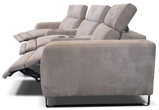 Rossini Sofas 3-местный изогнутый кожаный диван с регулируемой спинкой sun-id-1402386 - Вид №9