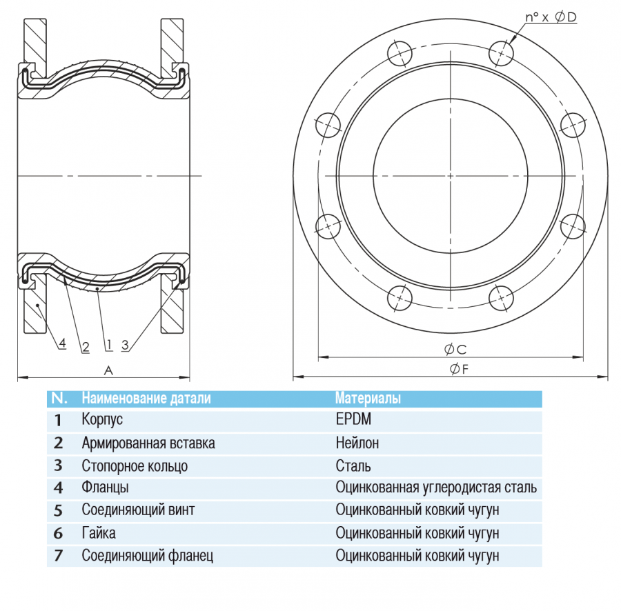 CIMBERIO CIM 8000F 350 Виброкомпенсатор фланцевый CIM 8000F PN 16  - Вид №1
