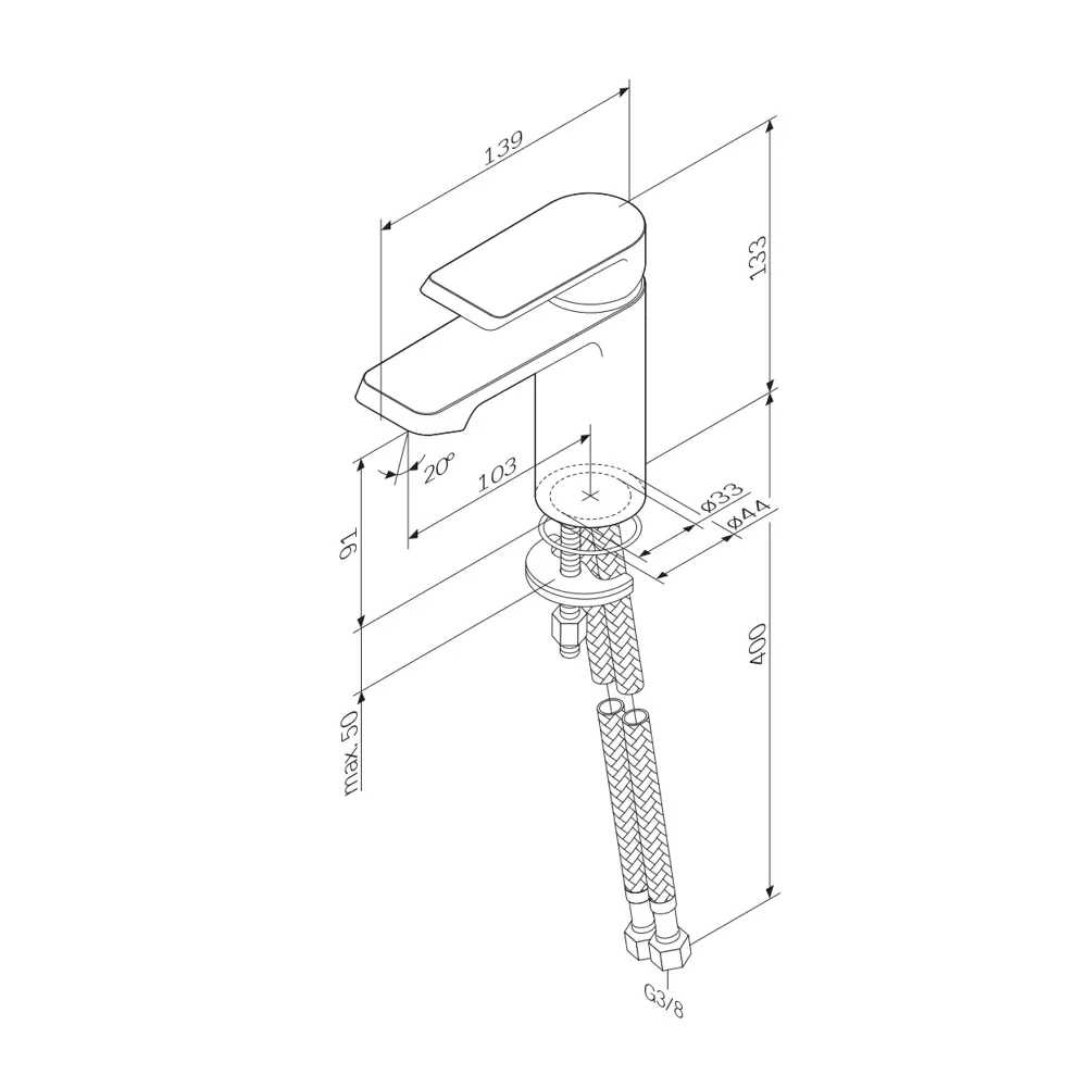 Смеситель AM.PM Flash для раковины с верхним рычагом 86406010 STLM-0967433 - Вид №13