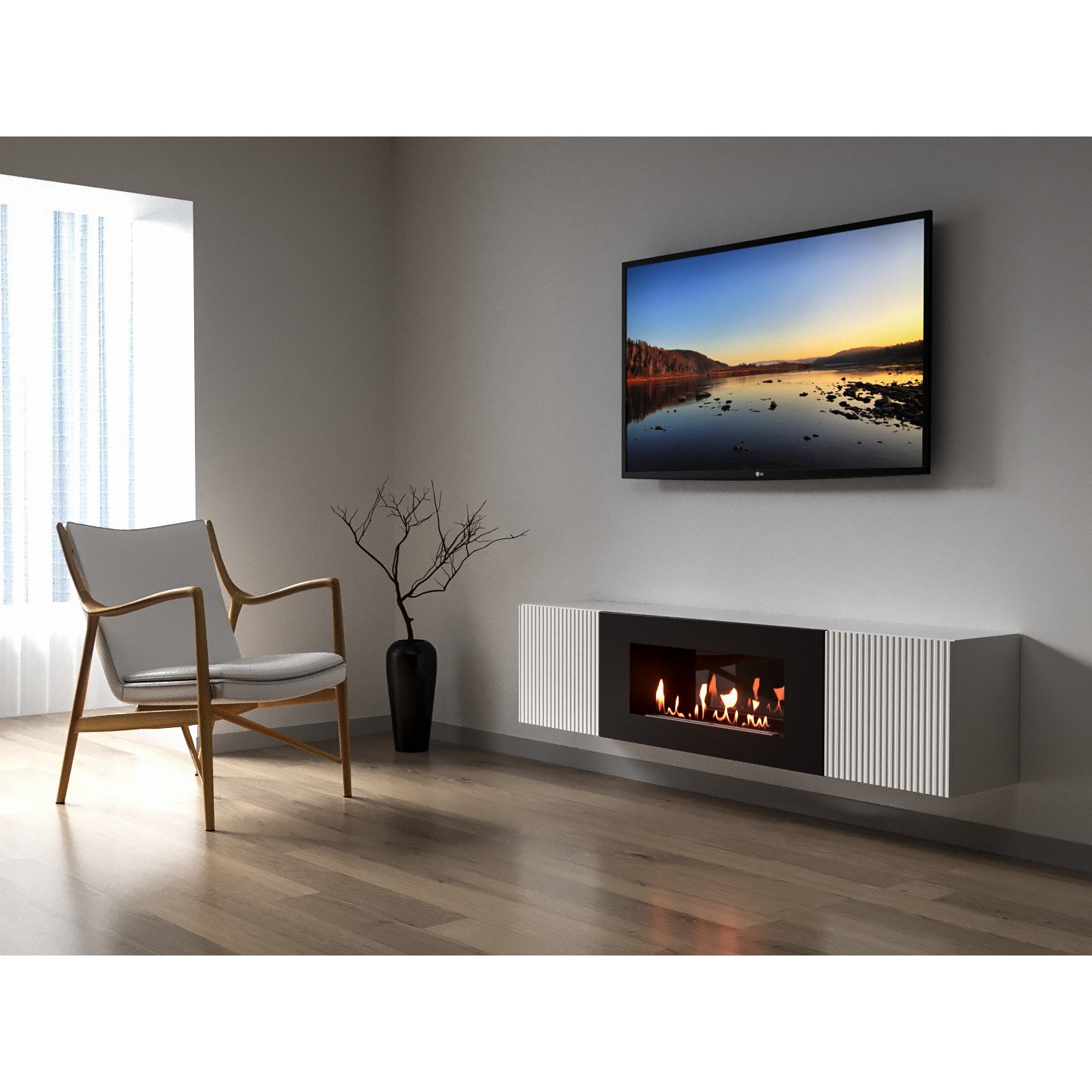 9101971 Биокамин с тумбой Firelight BFP-P1700L черный STDN-0123537 - Вид №3