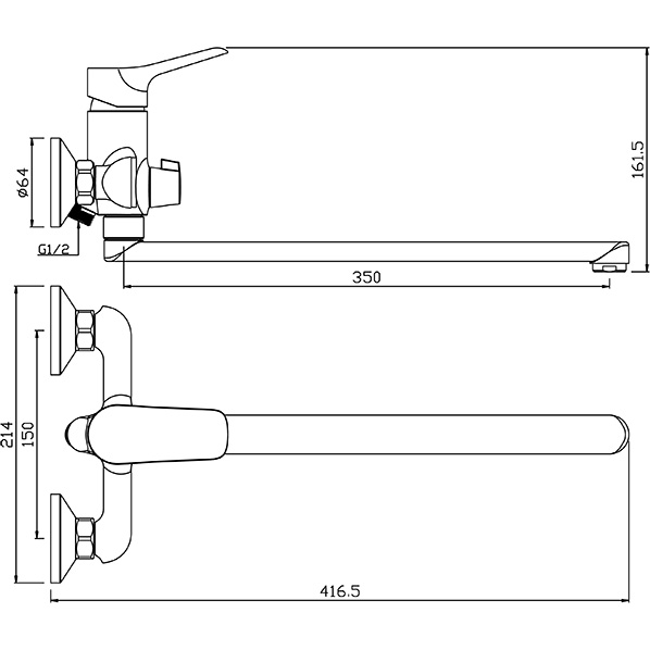 35-L35/K SELENA  Смеситель универсальный  ARGO kran 35l35kselena - Вид №1