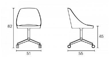 ENEA Офисное кресло из дуба с 4-мя спицами на колесиках Kaiak sun-id-1491078 - Вид №5