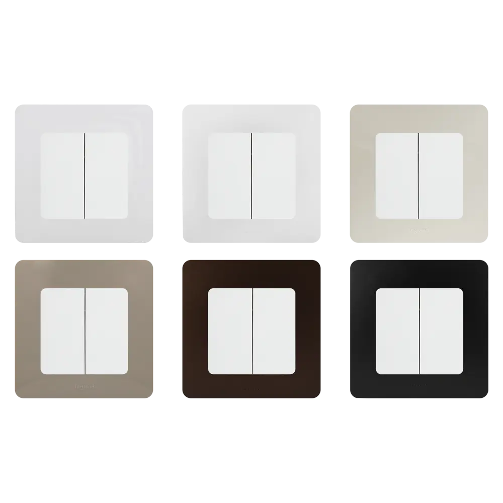 Legrand Etika — двухклавишный выключатель с подсветкой, белый глянец 82153470 STLM-0020576 - Вид №1