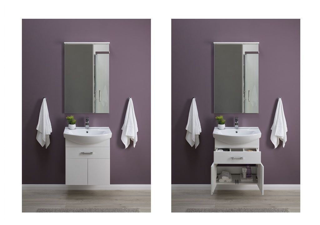 Тумба под раковину Aquanet Ирис 60 белый (1 ящик, 2 дверцы) sun-id-270536 - Вид №5